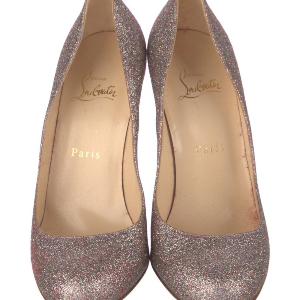 Christian Louboutin Sparkling Silver Heels